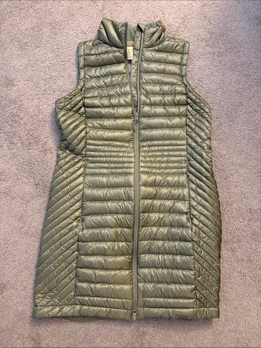 Duluth Trading Co Olive Quilted Down Vest - Women's